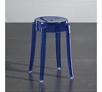 Clear Acrylic Backless Stackable Barstool for Kitchen Bathroom Living Room Bedroom and Office Navy Blue Modern Design 18" Height(Navy a,65cm/26inch)