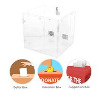 Clear Acrylic Display Donation Box On Pocket Ticket Ticket Container