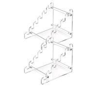 Clear Acrylic Display Stand 2 Pack - Photo Booth Prop Holder & Signage | 21x14cm Size with 3 Posts | Premium Clear Acrylic Construction | Set of 2 Tabletop Holders for Christmas Weddings Parties Ret