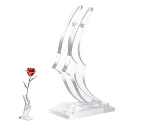 Clear Acrylic Flower Vase - Modern Rose Display Holder Stable Base Elegant Centerpiece Organizer Table Decor | Floral Arrangement For Wedding Home Use Stylish