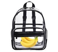 Clear Backpack Bookbag - Borsa da viaggio trasparente resistente | Zaino scuola con grande capacità, contabile in plastica trasparente per studenti, ragazze, adolescenti, adulti, sicurezza