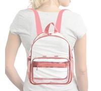 Clear Backpack Bookbag - Borsa da viaggio trasparente resistente | Zaino scuola con grande capacità, contabile in plastica trasparente per studenti, ragazze, adolescenti, adulti, sicurezza