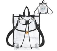 Clear Backpack for Stadium Events - Waterproof See Through Drawstring Bag