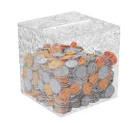 Clear Bank for Children: panca per bambini in acrilico con secchio non aperto, salvadanaio trasparente come salvadanaio, scatola di immagazzinaggio per promuovere le abitudini di risparmio