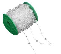 Clear Beaded Chain Craft Beads String for Jewelry Making Bouquets Clothing Embellishment Sewing Craft Bead String