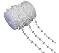 Clear Beaded Chain Craft Beads String for Jewelry Making Bouquets Clothing Embellishment Sewing Craft Bead String