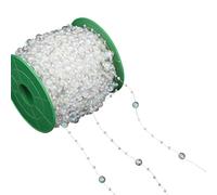 Clear Beaded Chain Craft Beads String for Jewelry Making Bouquets Clothing Embellishment Sewing Craft Bead String