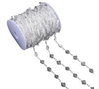 Clear Beaded Chain Craft Beads String for Jewelry Making Bouquets Clothing Embellishment Sewing Craft Bead String