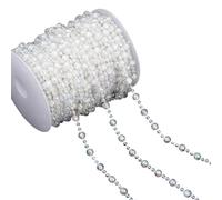 Clear Beaded Chain Craft Beads String for Jewelry Making Bouquets Clothing Embellishment Sewing Craft Bead String