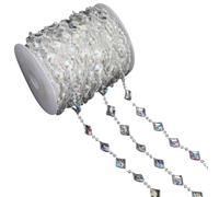 Clear Beaded Chain Craft Beads String for Jewelry Making Bouquets Clothing Embellishment Sewing Craft Bead String