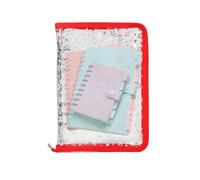 Clear Binder - 25 x 18 x 3 cm trasparente - A5 PVC Binder | Tear-Off Pre-Adhesive Notebook | Zippered Planner Organizer | Sticker Booklet for Small Items Storage