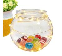 Clear Bowl Vase - Spherical Transparent Storage Jar | Hand-Blown Borosilicate Glass with Polished Perimeter Edge & High-Clarity Aesthetic Finish for Parties, Offices, Bedrooms and Dorms