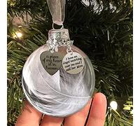 Clear Christmas Memorial Ornament Palla di piume, Un pezzo del mio cuore è in paradiso, Regalo pendente da appendere all'albero di Natale per mamma, papà, figlio, figlia, sorella, fratello, nonna