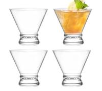 Clear Cocktail Glasses, 200ml Small Wine Glasses Kit With Thickened Base, Elegant Drinking Glass Set,Perfect For Cocktails, Spirits, Home Bar, Cafe, Family Gathering, Nightclub Use