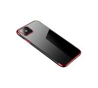 Clear Color Case Gel TPU Electroplating Frame Cover for Samsung Galaxy A22 4G Red