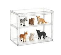 Clear Display Case - Raccoglitore Storage Box, Acrylic Doll Organizer Case | Scatola portaoggetti in miniatura con ripiano rimovibile per la casa,
