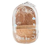 Clear Display Keyring Storage Case For Collectible Dolls Portable Baby Wallet Style Organized with Practical Waterproof Practical Student Essential Keyring Bag, Little Bear