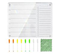 Clear Dry Erase Board Calendar Magnetic Weekly Planner Fridge Sheet | Acrylic Magnetic Fridge Calendar Features Clear Erasable Perfect Weekly Planning Meal Tracking Kitchen Reminders