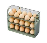 Clear Egg Holder - Flippable Egg Holder, Eggs Container for Refrigerator, Stackable Eggs Organizer, Eggss Storage Organizer Container, 3 Layer Space Saver Eggss Tray Carrier for Home