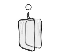 Clear Figure Storage Organizer, Doll Carrying Pouch with Keychain, Portable Display Case for Dolls and Collectibles, Protective Display Bag for Figures Transparent Carrying with 6.3x4.72x2.36 Inches