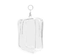 Clear Figure Storage Organizer, Doll Carrying Pouch with Keychain, Portable Display Case for Dolls and Collectibles, Protective Display Bag for Figures Transparent Carrying with 6.3x4.72x2.36 Inches