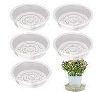 Clear Flower Pot Trays, Set of 5 Transparent Plant Saucer Plates for Indoor and Outdoor Use, Ideal for Plant Pots and Furniture Protection, Waterproof Plant Pot Drip Trays for Plant Care and Maintenan