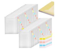 Clear Folders for Documents, 30 Pieces Paper Pocket with 60 Sticky Index | Reusable Document Folder for Teachers Students Adults Home Office School Classroom Travel Business Trip
