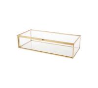 Clear Glass Golden Vintage Display Box Perfect to Use As Wedding Box Keepsake