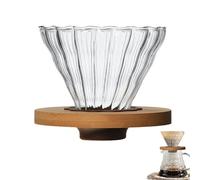 Clear Glass Pour Over Coffee Dripper | Single Cup Brewing Cone with Stand | Ideal Coffee Funnel for Hand Brewed Perfection for Coffee Lovers | Premium Pour Over Coffee Dripper