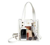 Clear Handbag, Wide Opening Transparent Purse, Adjustable Strap Bag