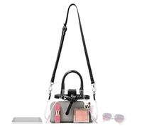 Clear Handbag Women Shoulder Bag Adjustable Strap Magnetic Buckle Purse