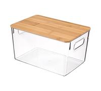 Clear Kitchen Organizer Contenitori - Organizzatori trasparenti | Contenitori di stoccaggio per armadi | Scatola per storie di cosmetici e gioielli | Coperchio in legno per libro gabinetto elettronico
