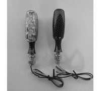 Clear Lens LED Universal Pair Motorcycle Indicators Metal Body Motorbike Carbon