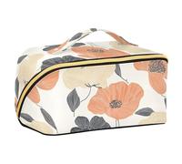 Clear Lines Bohemian Flowers Safari Cosmetici Bag con divisori eleganti borse cosmetiche con cerniera con scomparti e maniglia