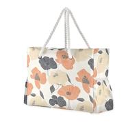 Clear Lines Bohemian Flowers Safari Sandproof Outdoor Tote Bag con tasche laterali Weekender Tote Bag per Viaggi Palestra Vacanze