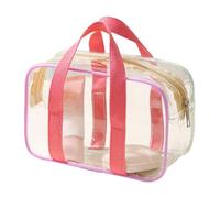 Clear Makeup Bag, Portable Airplane Cosmetic Pouch, Water-Resistant Zipper Makeup Organizer, Versatile for School, Work, Gym, Beach, Vacation, Party, Concert, 7.87x3.15x4.33 Inches