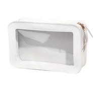 Clear Makeup Bag, Trasparente Cosmetic Bag, Makeup Organizer Travel Bag | Waterproof Toiletry Bag, Travel Makeup Organizer, Clear Zipper Pouch, Portable Makeup Bag, Clear Cosmetic Organizer, bianco