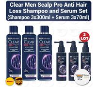 Clear Men Scalp Pro Shampoo and Serum Set 3 x (300 ml + 70 ml) - 3 LOTTO