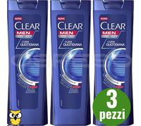 6 Flaconi CLEAR MEN Shampoo Cura Quotidiana Tutti Capelli Taurina Antiforfora