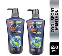 CLEAR MEN Shampoo Antiforfora Mentolato Cool Sport Confezione Da 2 Flaconi 650ml