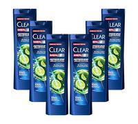 Clear Men Shampoo Antiforfora per capelli grassi Anti Sebo fino al 100% di protezione dalla forfora* 6x 225 ml