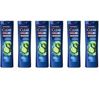 Clear Men Shampoo Uomo Refreshing Grease Control, Per Capelli Grassi, Azione Anti-Forfora e Anti-Sebo, Fino al 100% di Protezione dalla Forfora, Con Niacinamide, 3x 225ml (Confezione da 2)