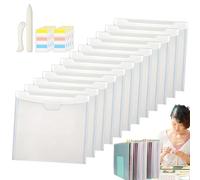 Clear Organizer | 12 pezzi Clear Storage Bag for | Students Photographs Cardstock Files Holder for School, Study Room