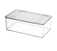 Clear Organizer Bins - Dustproof Transparent Desktop Storage with Lid | Strong Box Pantry Organization, Bathroom, Kitchen Shelf, Apartment Use, Ideal for Makeup, Jewelry, Pens, Stationery, Tea Bags