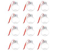 Clear Ornaments For Crafts Fillable - 12 Pieces Clear Holiday Pendant || Fillable Balls With Lid | For Home Living Room School Shopping Mall Wedding Birthday Family Gathering Winter Celebration