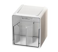 Clear Pads Holder For Bathroom - Dustproof Cotton Pads Storage Organizer | Transparent Makeup Pad Dispenser Container | Bathroom Vanity Storage Box Organizer | Compact Cosmetic Pad Holder For