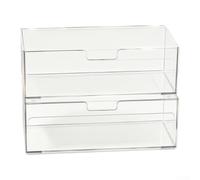 Clear Plastic Makeup Organizer 20x9cm Open Front | Open-front per notch, easy grab per access, no need to pull out, fits vanity drawers, clear visibility