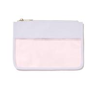 Clear PVC Pouch Waterproof Transparent Travelbag Cosmetics Brush Purse Plastic Zipper Toiletry Makeup Organizer(White,S)
