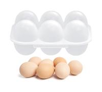 Clear Reusable Egg Carton -, 6 Egg Container For Refrigerator, Stackable Eggs Organizer, Leakproof Snap-Shut Lid, Portable Dispenser Design | Camping, Picnic, Hiking, Travel, Outdoor, RV, Back