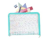 Clear Ring Binder - A5 Zipper Card Storage Binders, Transparent Sticker Collecting Book with Pockets, Refillable Zipper Design, Multipurpose Use for Receipts, Tape, Tickets